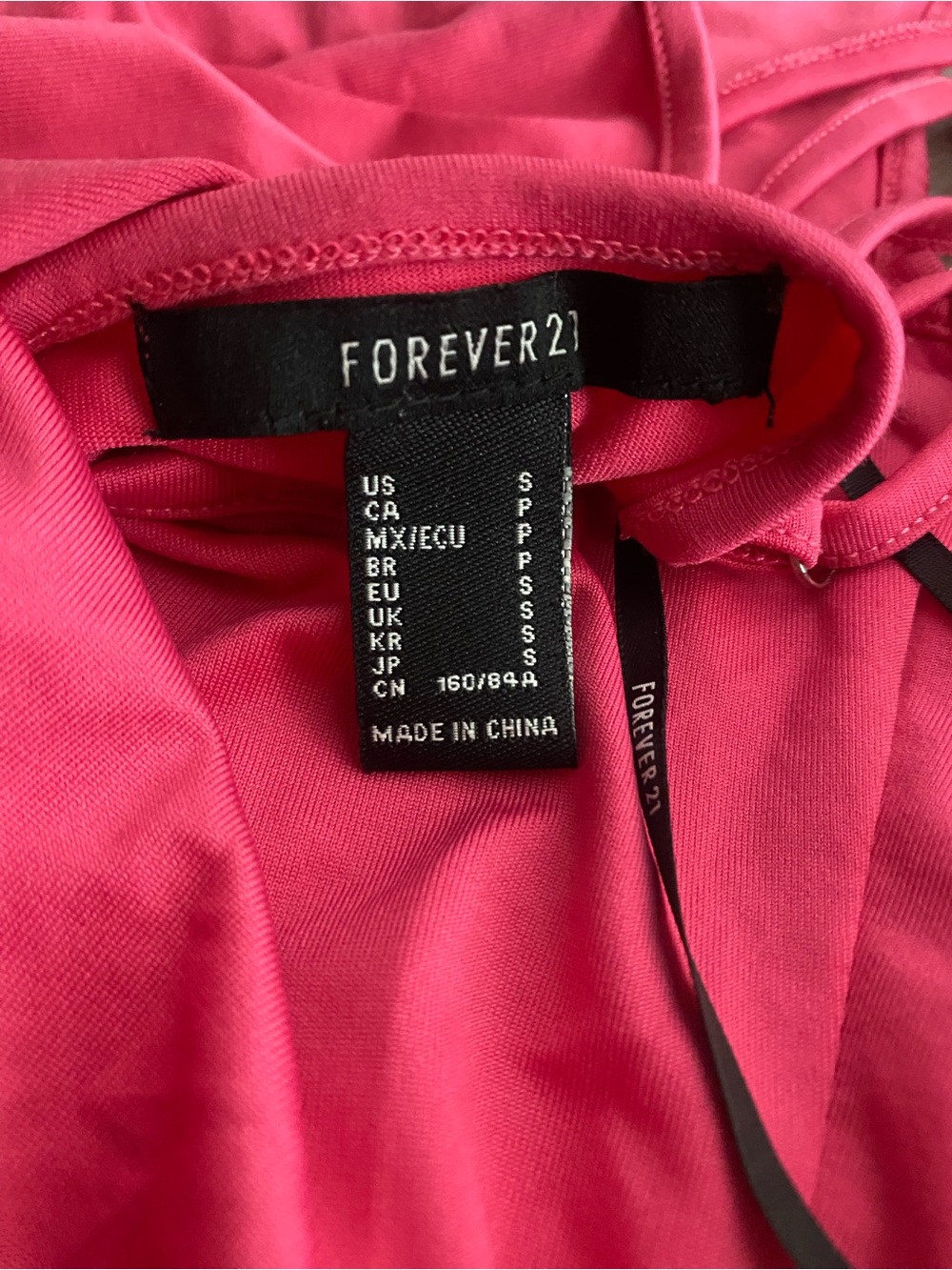 Forever 21 Hot Pink V-Neck One-Piece Bodysuit - SMALL - Picture 3 of 3